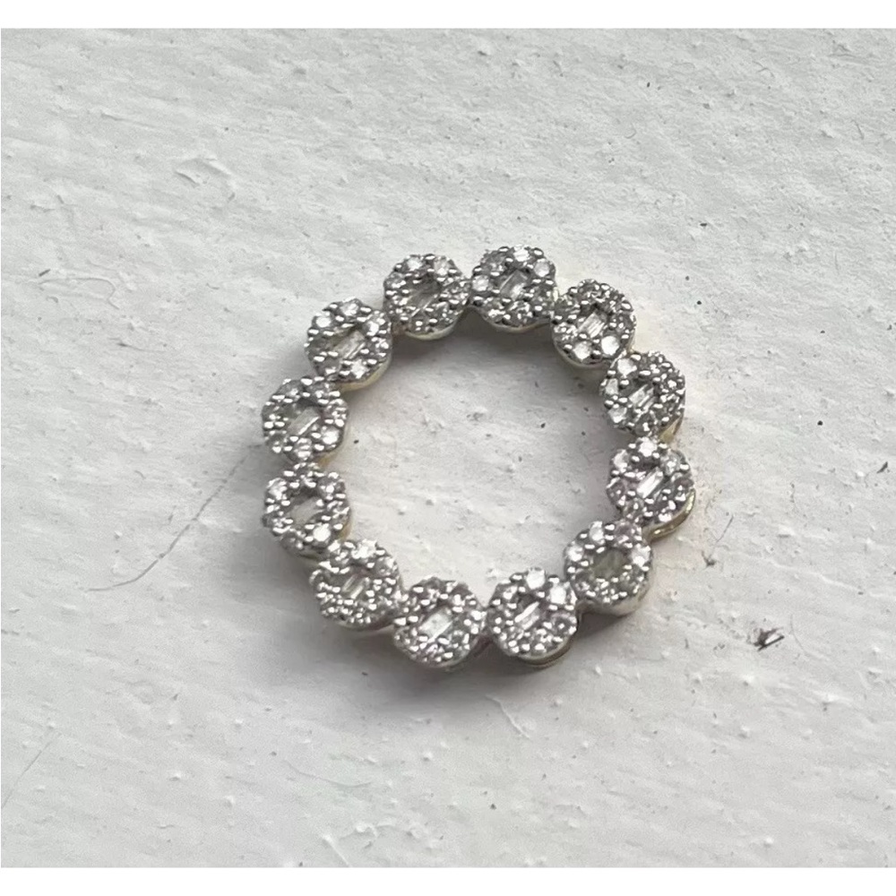 14k white gold with yellow diamond circle of life infinity pendant necklace